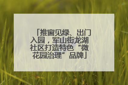 推窗见绿、出门入园，军山街龙湖社区打造特色“微花园治理”品牌