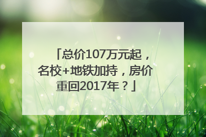 总价107万元起，名校+地铁加持，房价重回2017年？