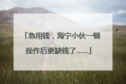 急用钱，海宁小伙一顿操作后更缺钱了……