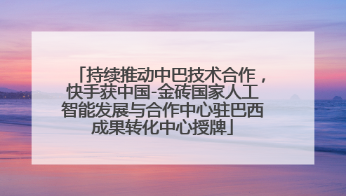 持续推动中巴技术合作，快手获中国-金砖国家人工智能发展与合作中心驻巴西成果转化中心授牌