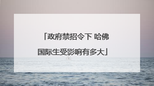 政府禁招令下 哈佛国际生受影响有多大