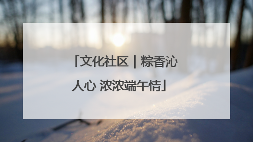 文化社区｜粽香沁人心 浓浓端午情