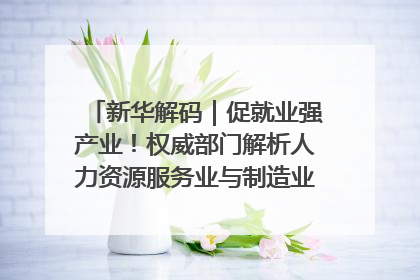 新华解码｜促就业强产业！权威部门解析人力资源服务业与制造业融合发展试点