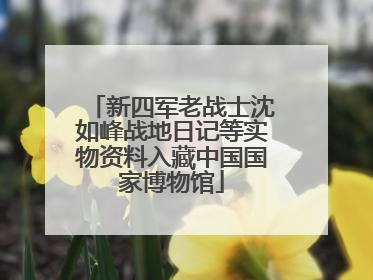 新四军老战士沈如峰战地日记等实物资料入藏中国国家博物馆