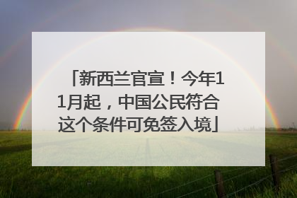 新西兰官宣！今年11月起，中国公民符合这个条件可免签入境