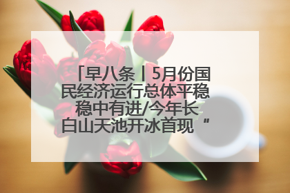 早八条丨5月份国民经济运行总体平稳 稳中有进/今年长白山天池开冰首现“文武双全”奇观