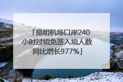 昆明机场口岸240小时过境免签入境人数同比增长977%