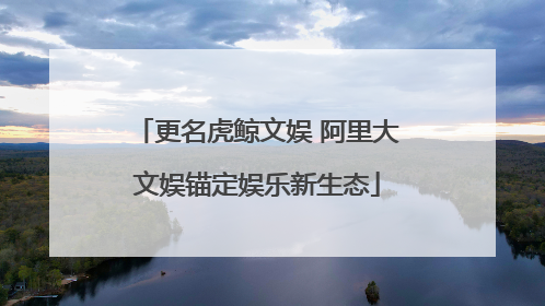 更名虎鲸文娱 阿里大文娱锚定娱乐新生态