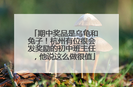 期中奖品是乌龟和兔子！杭州有位很会发奖励的初中班主任，他说这么做很值