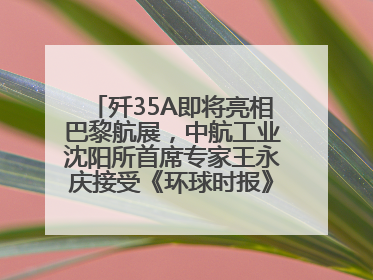 歼35A即将亮相巴黎航展，中航工业沈阳所首席专家王永庆接受《环球时报》专访：未来数量可以有很多
