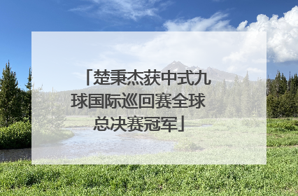 楚秉杰获中式九球国际巡回赛全球总决赛冠军