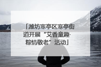 潍坊寒亭区寒亭街道开展“艾香童趣·粽情敬老”活动