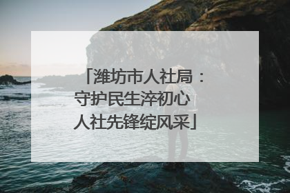 潍坊市人社局：守护民生淬初心 人社先锋绽风采