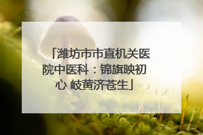 潍坊市市直机关医院中医科：锦旗映初心 岐黄济苍生