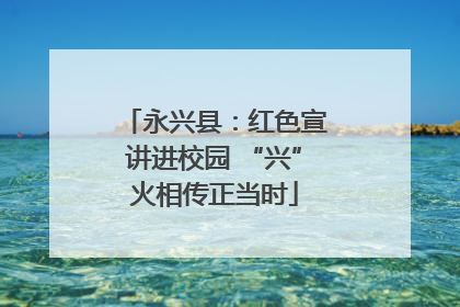 永兴县：红色宣讲进校园 “兴”火相传正当时