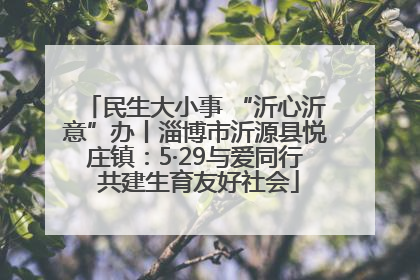 民生大小事 “沂心沂意”办丨淄博市沂源县悦庄镇：5·29与爱同行 共建生育友好社会