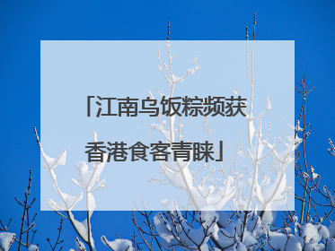 江南乌饭粽频获香港食客青睐