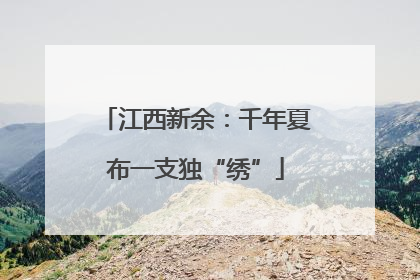 江西新余：千年夏布一支独“绣”