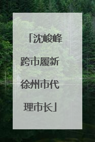 沈峻峰跨市履新徐州市代理市长