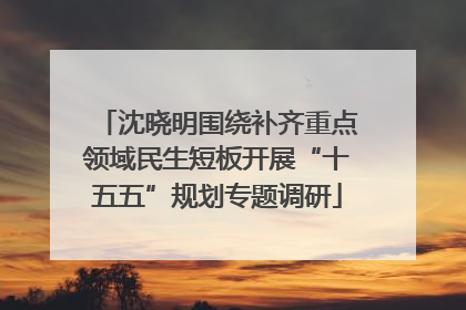 沈晓明围绕补齐重点领域民生短板开展“十五五”规划专题调研