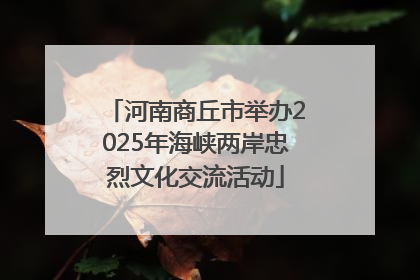 河南商丘市举办2025年海峡两岸忠烈文化交流活动