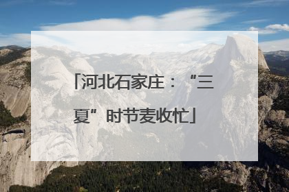 河北石家庄：“三夏”时节麦收忙