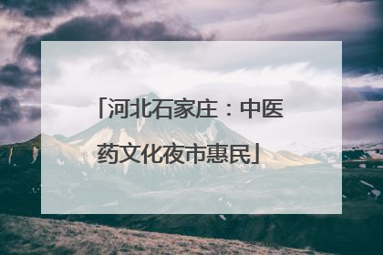 河北石家庄：中医药文化夜市惠民