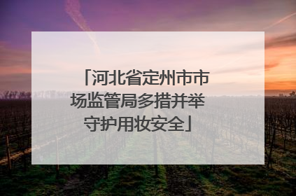 河北省定州市市场监管局多措并举守护用妆安全