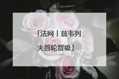 法网丨兹韦列夫首轮晋级