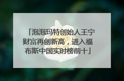 泡泡玛特创始人王宁财富再创新高，进入福布斯中国实时榜前十