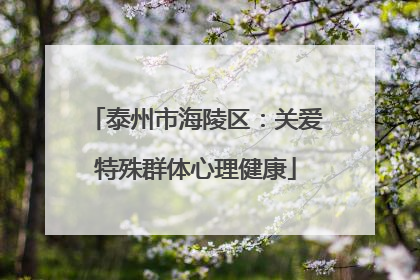 泰州市海陵区：关爱特殊群体心理健康