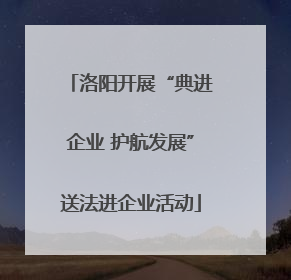洛阳开展“典进企业 护航发展”送法进企业活动