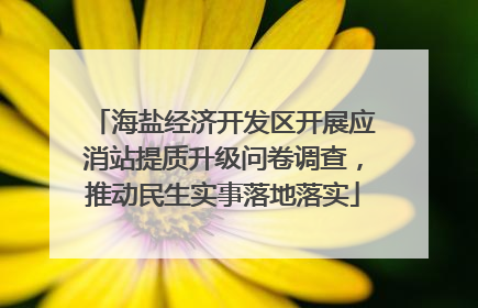 海盐经济开发区开展应消站提质升级问卷调查，推动民生实事落地落实
