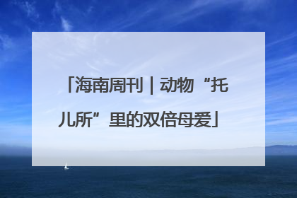 海南周刊｜动物“托儿所”里的双倍母爱
