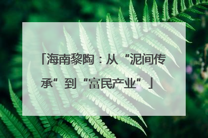 海南黎陶：从“泥间传承”到“富民产业”