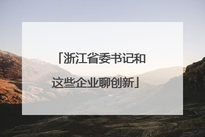 浙江省委书记和这些企业聊创新