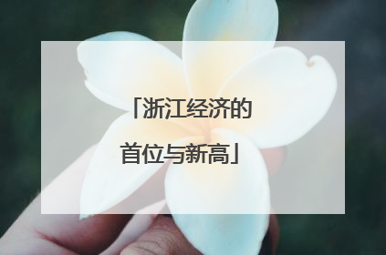 浙江经济的首位与新高