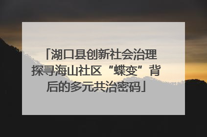 湖口县创新社会治理 探寻海山社区“蝶变”背后的多元共治密码