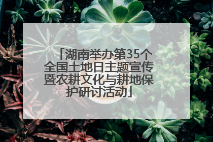 湖南举办第35个全国土地日主题宣传暨农耕文化与耕地保护研讨活动
