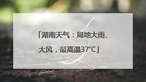 湖南天气：局地大雨、大风，最高温37℃