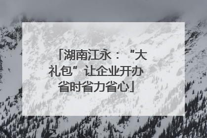湖南江永：“大礼包”让企业开办省时省力省心