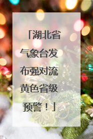 湖北省气象台发布强对流黄色省级预警！