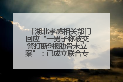 湖北孝感相关部门回应“一男子称被交警打断9根肋骨未立案”：已成立联合专班开展工作
