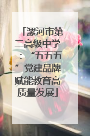 漯河市第二高级中学：“五五五”党建品牌赋能教育高质量发展