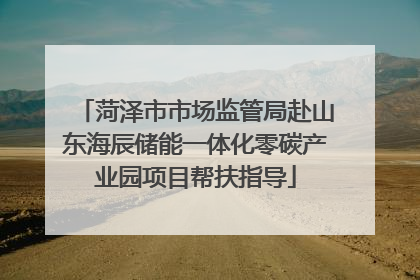 菏泽市市场监管局赴山东海辰储能一体化零碳产业园项目帮扶指导