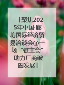 聚焦2025年中国·廊坊国际经济贸易洽谈会③一场“链主会” 助力厂商破圈发展