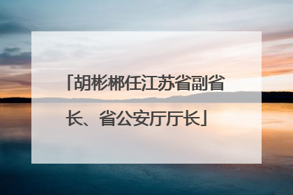 胡彬郴任江苏省副省长、省公安厅厅长