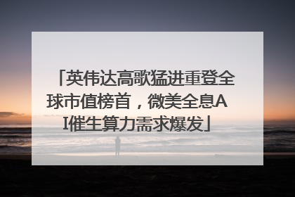 英伟达高歌猛进重登全球市值榜首，微美全息AI催生算力需求爆发