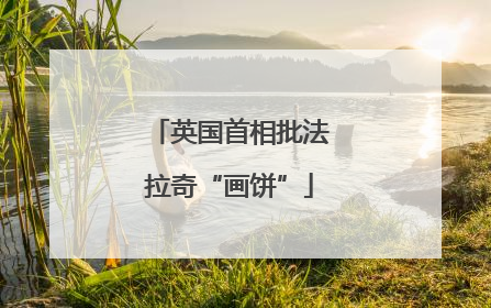 英国首相批法拉奇“画饼”