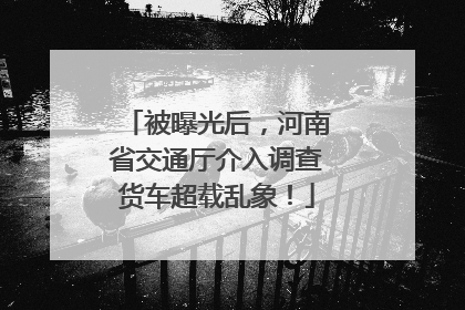 被曝光后，河南省交通厅介入调查货车超载乱象！
